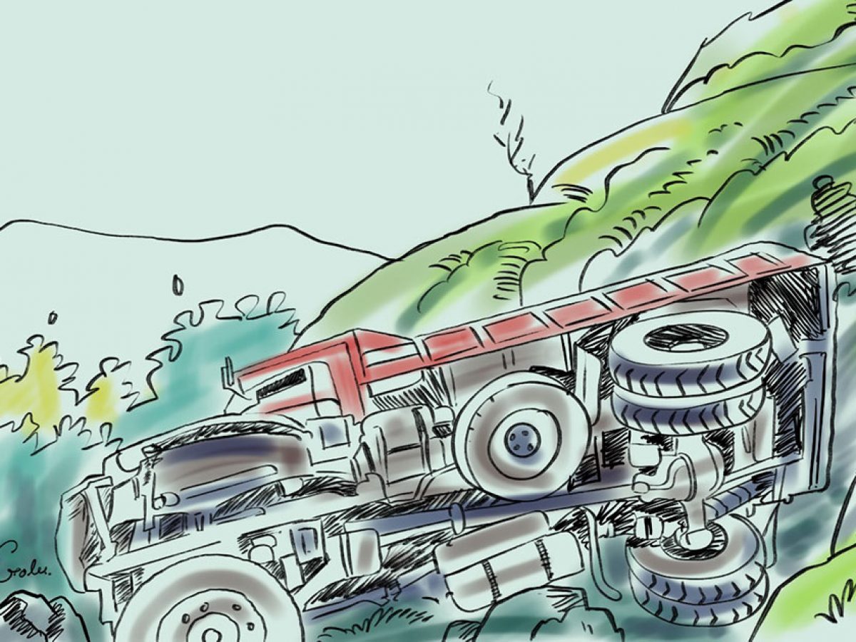 धनकुटामा टिपर दुर्घटना हुँदा २ जनाको मृत्यु