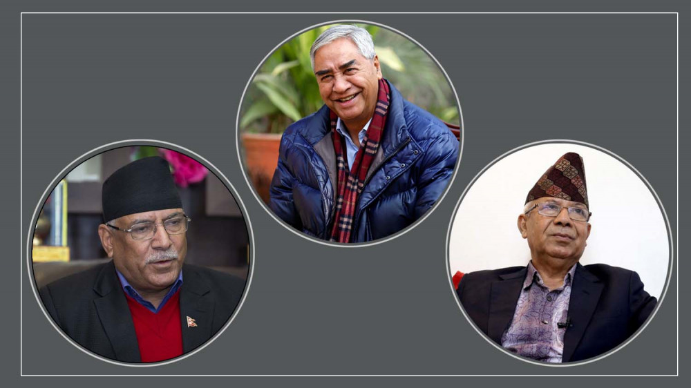 देउवा, दाहाल र नेपालबीच भेटवार्ता