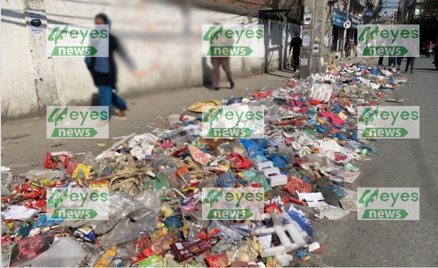 काठमाण्डाैकाे चाेक–चाेकमा थुप्रिएकाे फोहर व्यवस्थापन हुन एक हप्ता लाग्ने