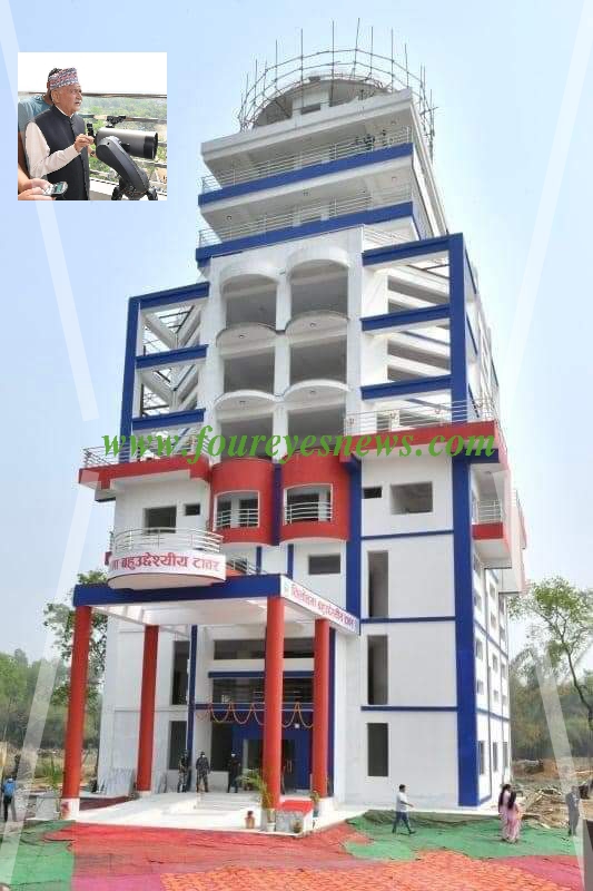 ओलीले उद्घाटन गरे ११ करोडमा रुपन्देहीमा बनेको टावर, लिफ्टसहितको टावरबाट देखिन्छ गोरखपुर
