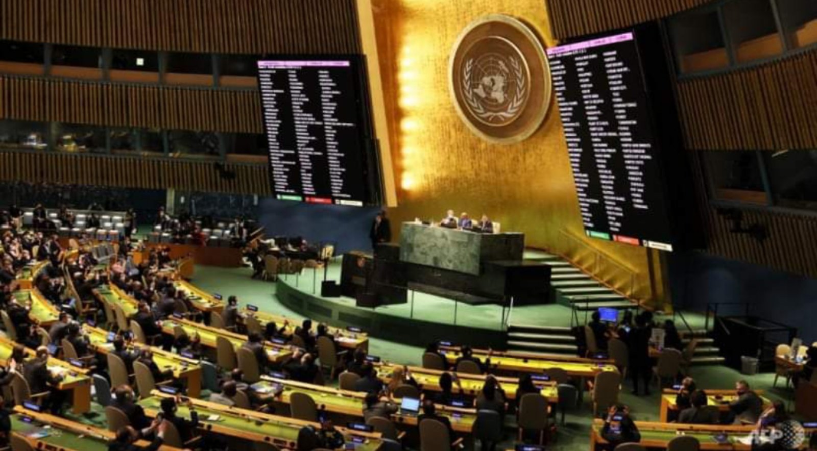 राष्ट्र सङ्घकाे महासभामा नेपालले रुसविरुद्ध मतदान गर्‍याे : भारत र चीनसहित ३५ देश तटस्थ