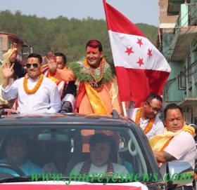 नेपाली काँग्रेस गोकर्णेश्वर नगरपालिकाले विजयी जुलुस गर्यो