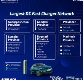 टाटाले जडान गर्‍यो १०८ स्थानमा विद्युतीय गाडी चार्जिङ स्टेसन