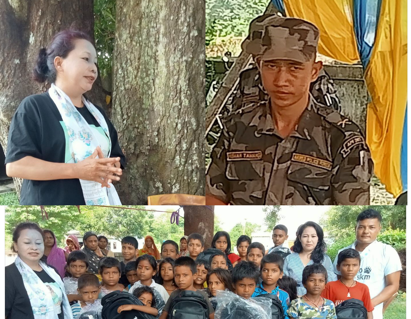 युवा तथा महिला जागरण अभियान र सशस्त्र प्रहरी सुरक्षा बलको संलगतामा शैक्षिक समाग्री( ब्याग) बितरण