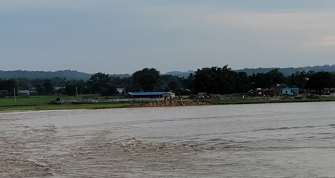 सप्तकोसी नदी कटानले दर्जनौं बस्ती जोखिममा