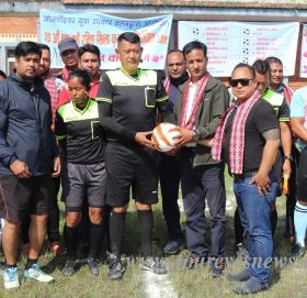 गोकर्णेश्वोर युवा उपकार क्लबद्वारा रनिङ्ग शिल्ड फूटबल प्रतियोगिता उद्घाटन समारोह सम्पन्न