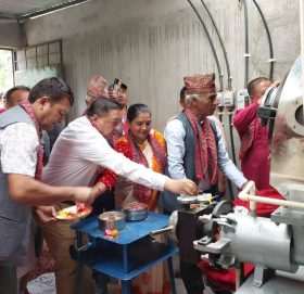 गोकर्णेश्वर वडा नं. ३ मा साबुन बनाउने मेसिन उद्घाटन