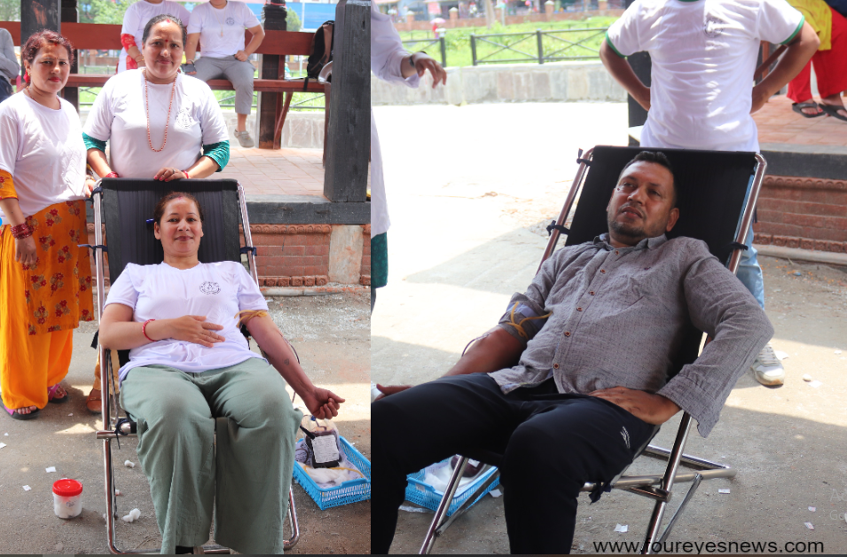 विश्व रक्तदान दिवसको अवसर नारायणटारमा रक्तदान कार्यक्रम