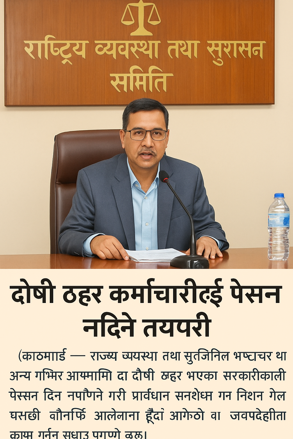 दोषी ठहर पूर्वकर्मचारीको पेन्सन कायम राख्ने प्रावधानमा राज्य व्यवस्था समितिको लगाम